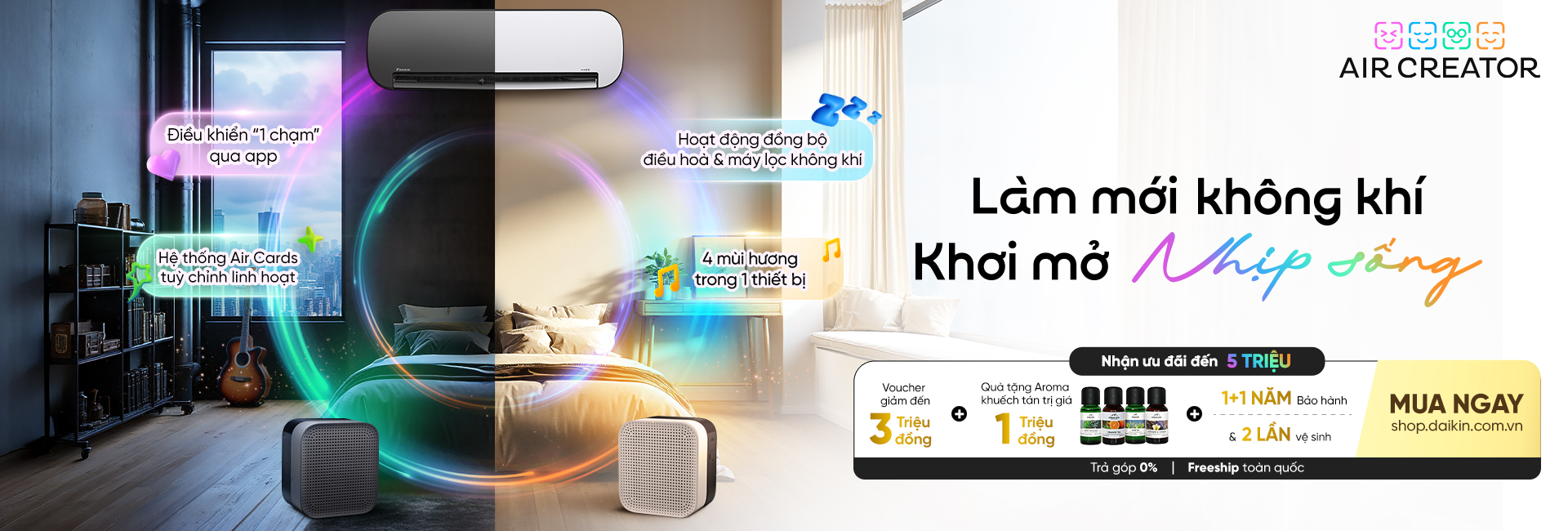 L&agrave;m mới kh&ocirc;ng kh&iacute; khơi mở