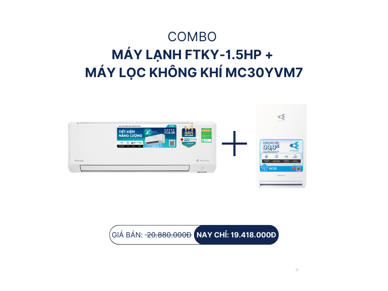 Combo máy lạnh FTKY-1.5HP +  máy lọc không khí MC30YVM7